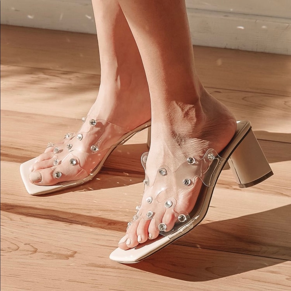 Joji Light Nude Rhinestone High Heel Sandals